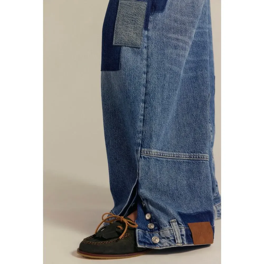 Free People We The Free Head Over Heels Jeans Patchwork 27 New